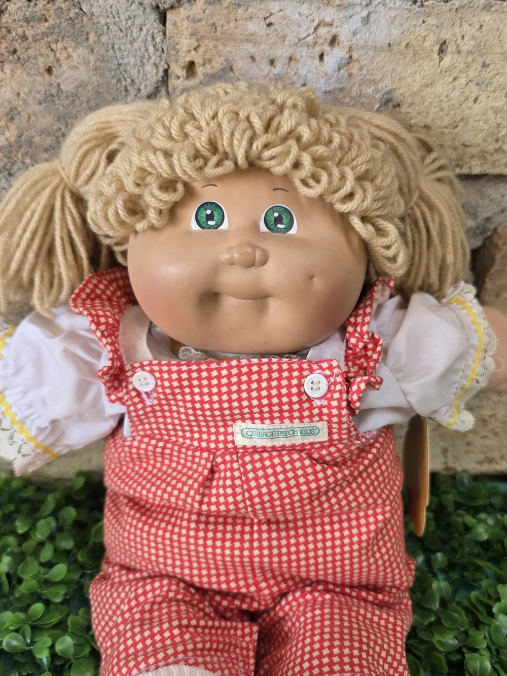 Vintage 1982 Cabbage Patch Kid Doll Red Gingham Outfit & Papers